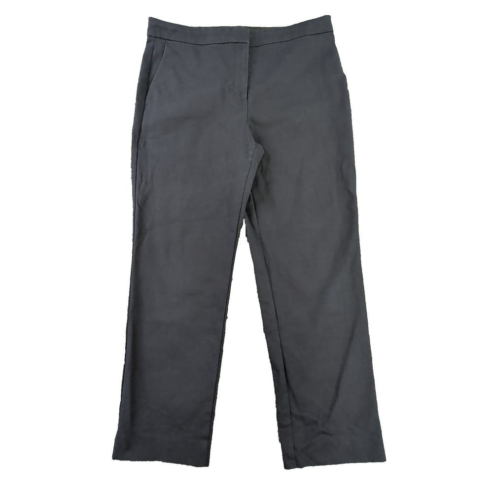 Ann Taylor High Rise Ankle Pants Womens 12 Navy Blue Career Professional Office